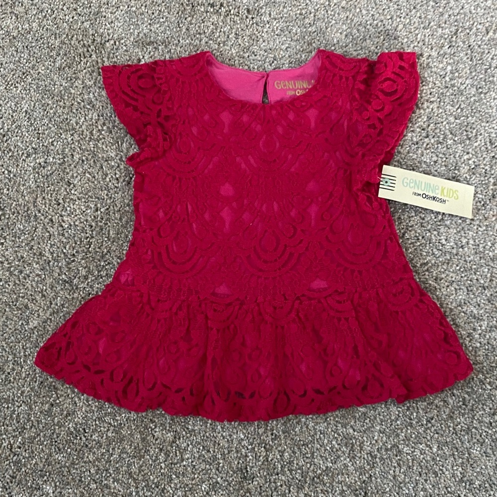 Girls Top - Pink Lace 4T